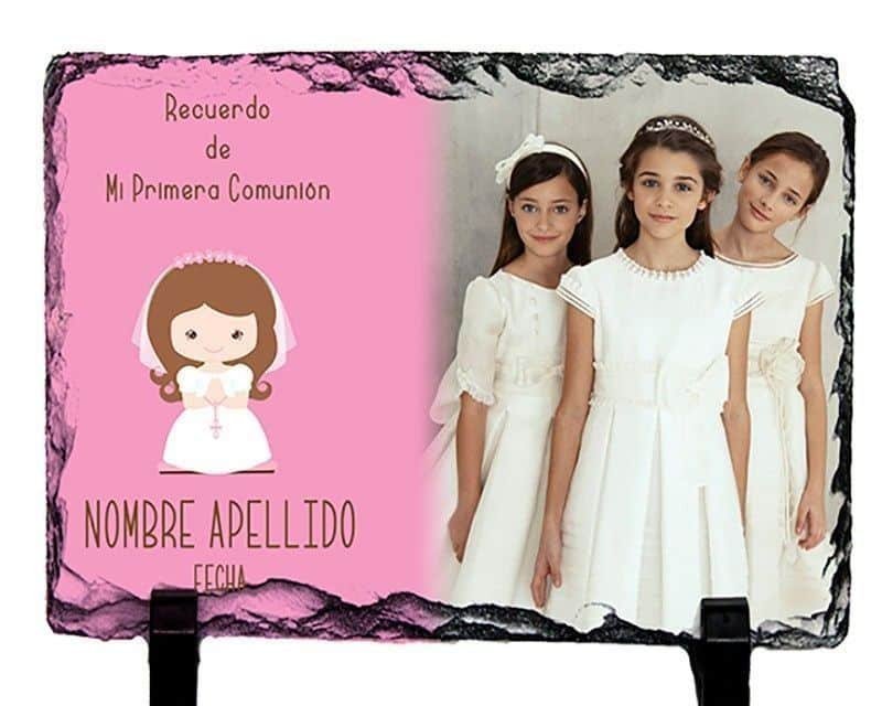 Pizarra Comunión natural personalizada con fotos 15x20 - Imagen 3