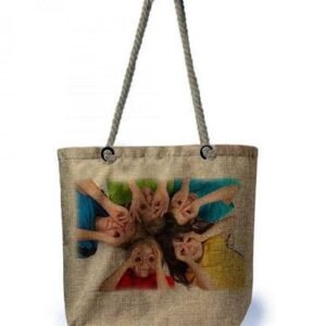 Bolsa personalizada con fotos tipo lino asa cuerda