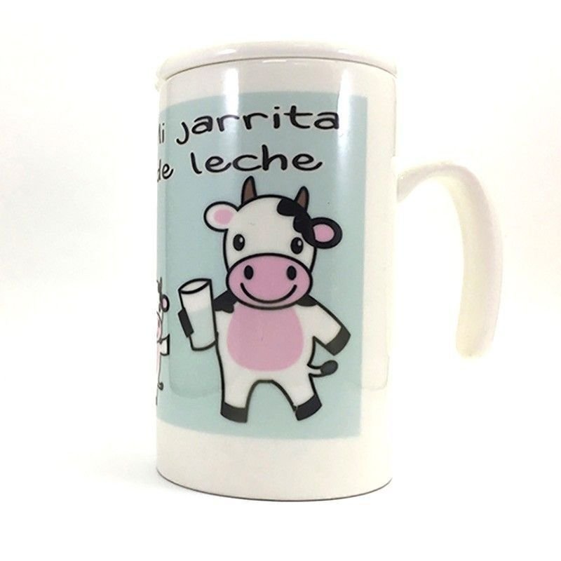 Jarra leche personalizada con fotos con tapa - Imagen 2