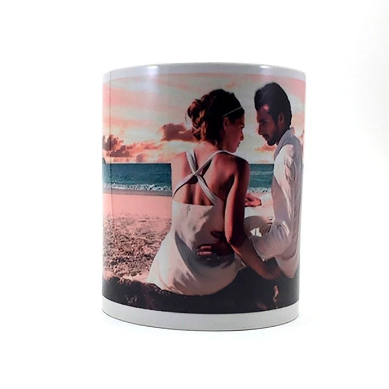 Taza blanca asa corazón personalizada con fotos - Imagen 2