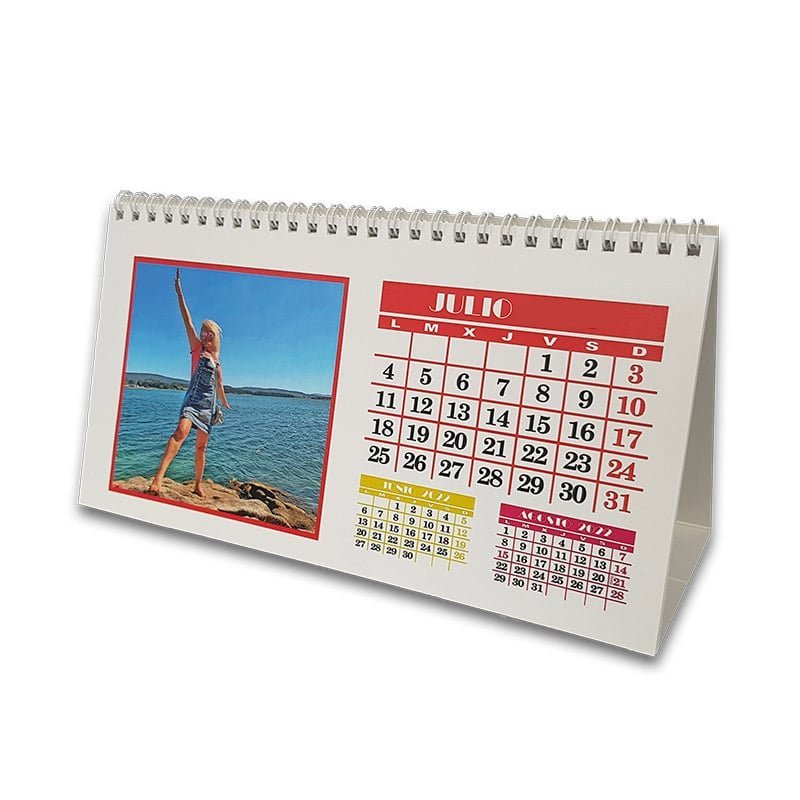 Calendario personalizado con fotos de sobremesa rectangular