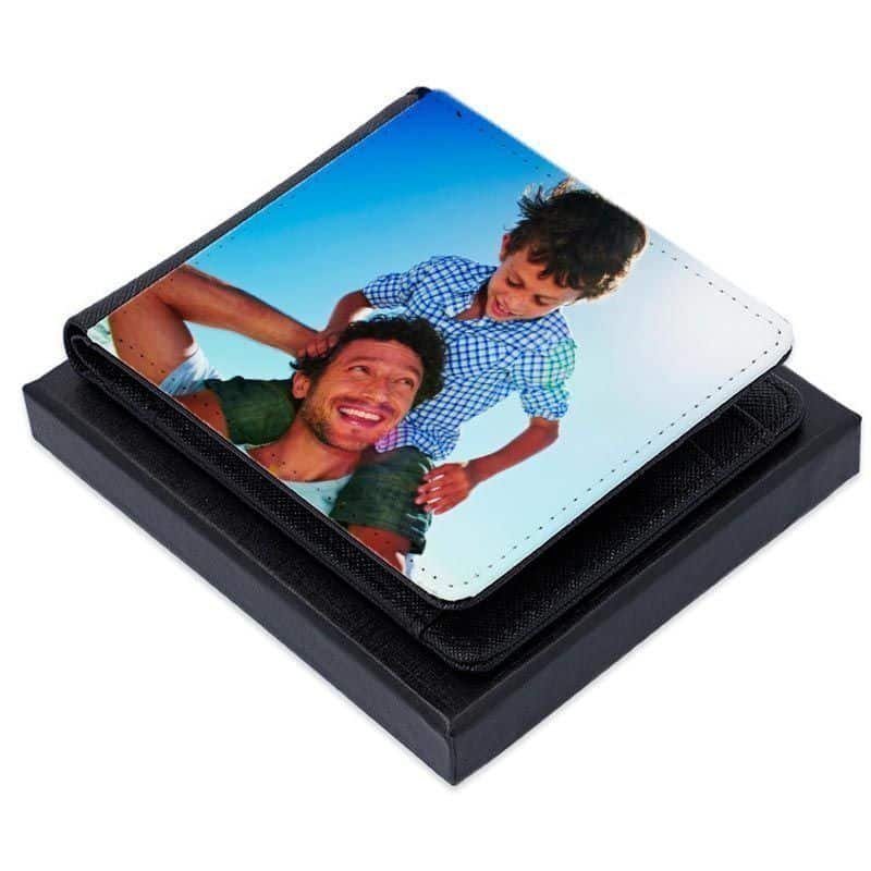 Cartera monedero caballero personalizada con fotos Negra