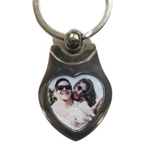 Llavero personalizado con fotos metal corazón